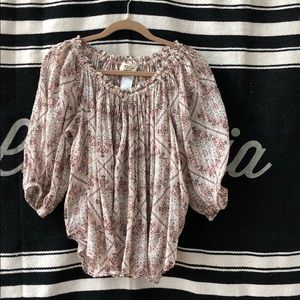 Isabel Marant Etoile Print Boho Peasant Blouse